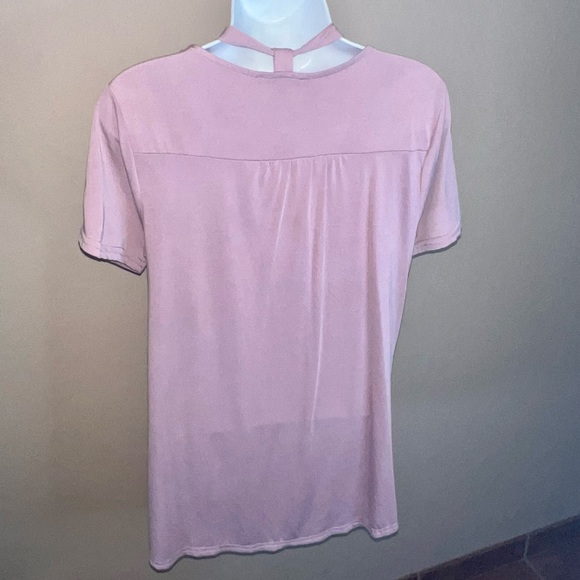 New Red by BKE Rose Pink Lace Up High Low Top tunic Med - Picture 4 of 7